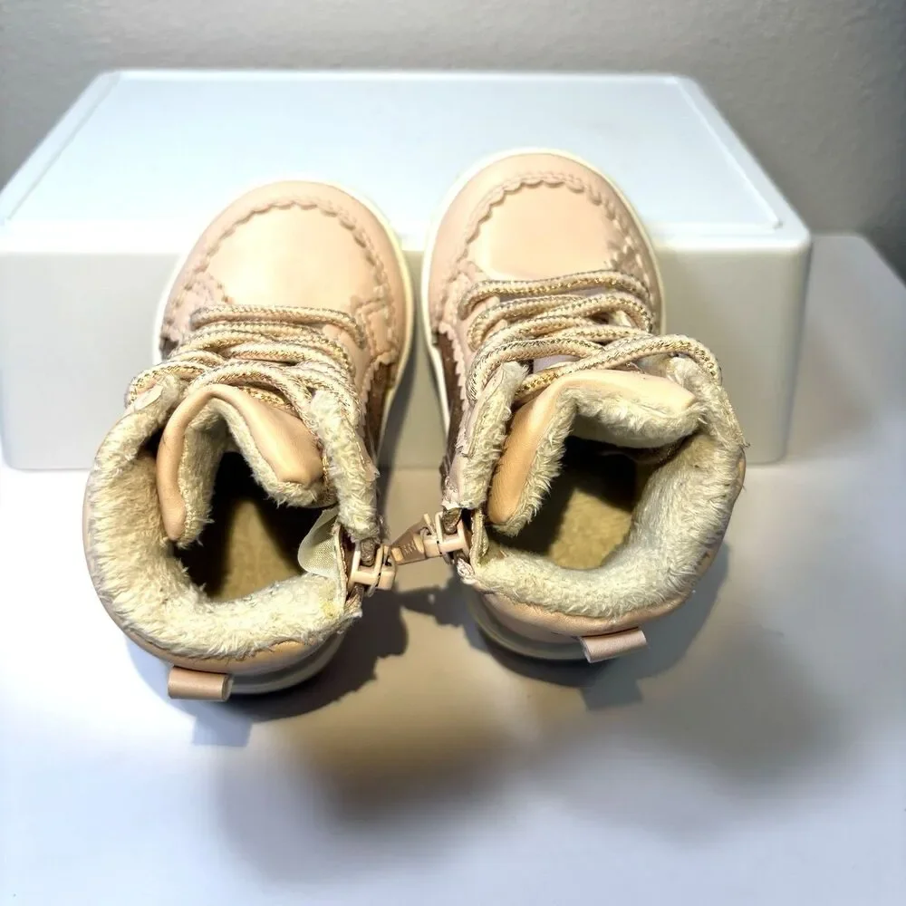 H&M Sparkly Pink and Rose Gold Baby Shoe Boots size 2.5-3.5